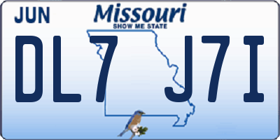 MO license plate DL7J7I