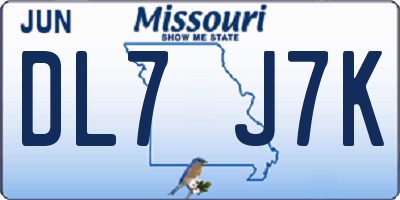 MO license plate DL7J7K