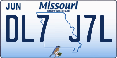 MO license plate DL7J7L