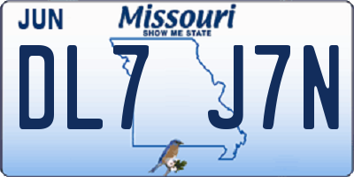 MO license plate DL7J7N