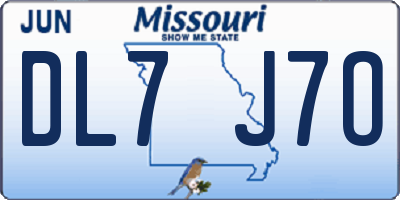 MO license plate DL7J7O