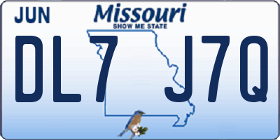 MO license plate DL7J7Q