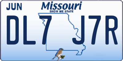 MO license plate DL7J7R