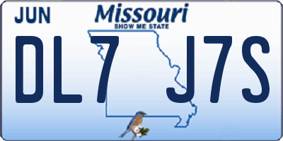 MO license plate DL7J7S