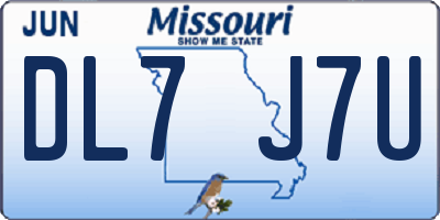 MO license plate DL7J7U