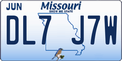 MO license plate DL7J7W