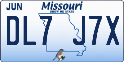 MO license plate DL7J7X