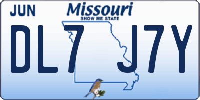 MO license plate DL7J7Y
