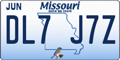 MO license plate DL7J7Z
