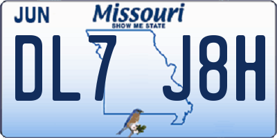 MO license plate DL7J8H