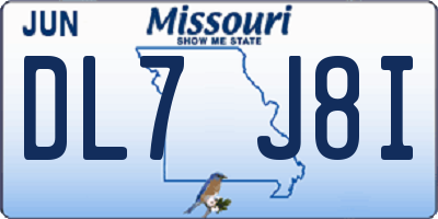 MO license plate DL7J8I