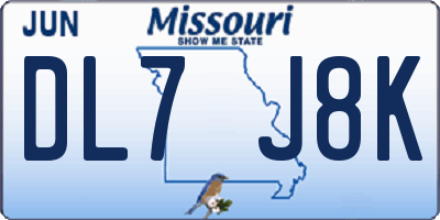 MO license plate DL7J8K