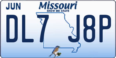 MO license plate DL7J8P