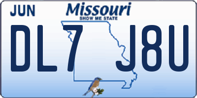 MO license plate DL7J8U