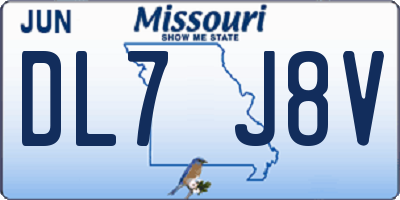 MO license plate DL7J8V