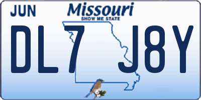 MO license plate DL7J8Y