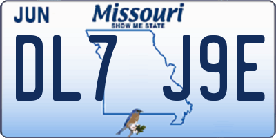 MO license plate DL7J9E