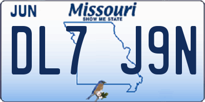 MO license plate DL7J9N