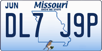 MO license plate DL7J9P