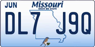 MO license plate DL7J9Q