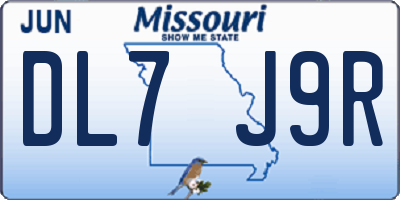 MO license plate DL7J9R