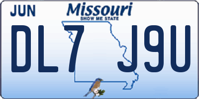 MO license plate DL7J9U
