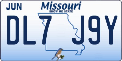 MO license plate DL7J9Y