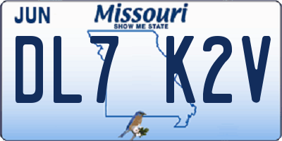 MO license plate DL7K2V
