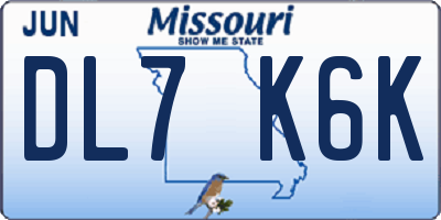 MO license plate DL7K6K