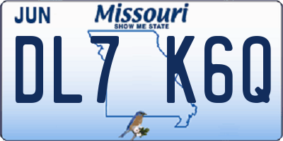 MO license plate DL7K6Q