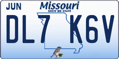 MO license plate DL7K6V