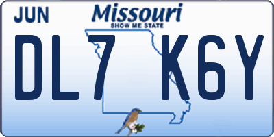 MO license plate DL7K6Y