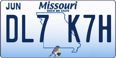 MO license plate DL7K7H