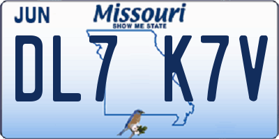 MO license plate DL7K7V