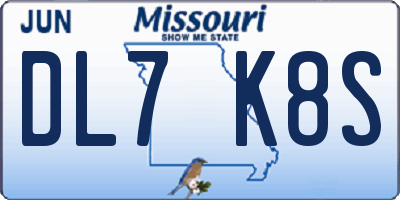MO license plate DL7K8S