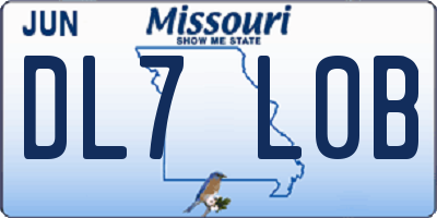 MO license plate DL7L0B