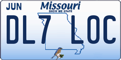 MO license plate DL7L0C