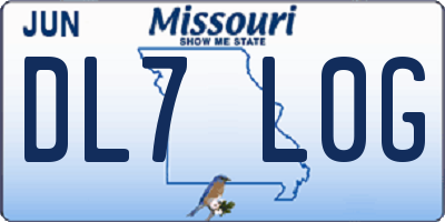 MO license plate DL7L0G