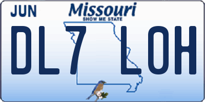 MO license plate DL7L0H