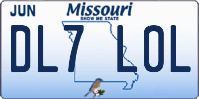 MO license plate DL7L0L