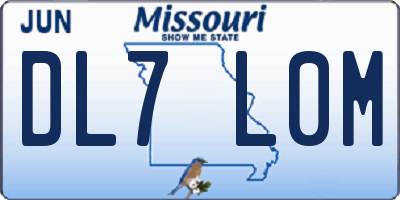 MO license plate DL7L0M