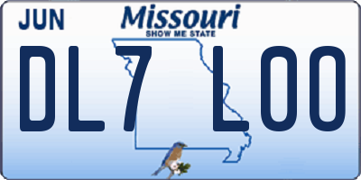 MO license plate DL7L0O