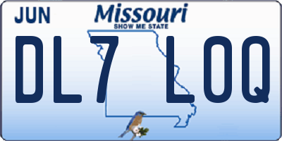 MO license plate DL7L0Q