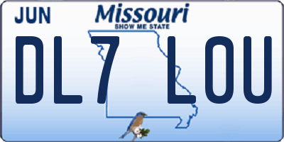 MO license plate DL7L0U