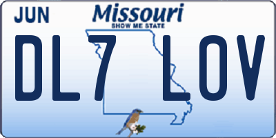 MO license plate DL7L0V
