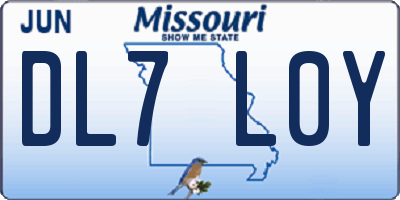MO license plate DL7L0Y