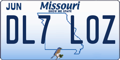 MO license plate DL7L0Z