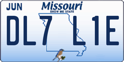 MO license plate DL7L1E