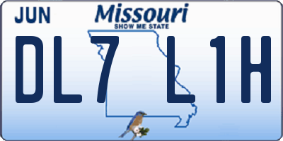 MO license plate DL7L1H
