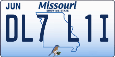 MO license plate DL7L1I